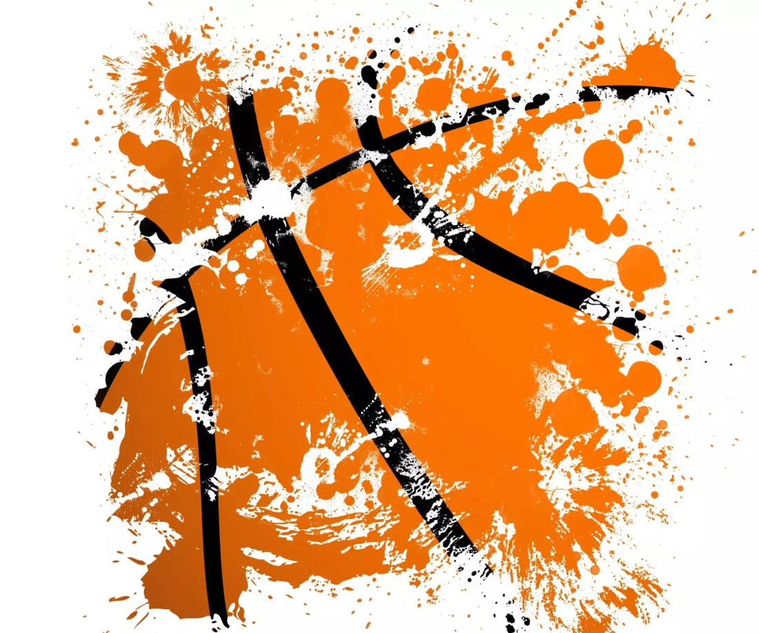 Basketball Splatter 5X42 Fleece ( 60 X 50 Inch ) Backdrop
