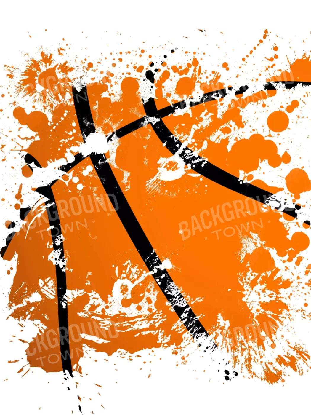 Basketball Splatter 5X68 Fleece ( 60 X 80 Inch ) Backdrop