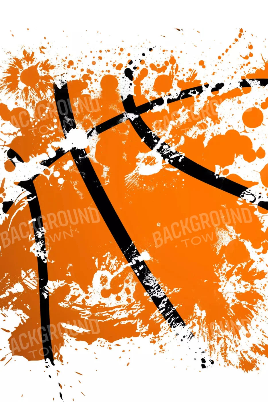 Basketball Splatter 5X8 Ultracloth ( 60 X 96 Inch ) Backdrop