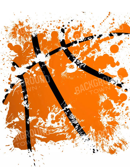 Basketball Splatter 6X8 Fleece ( 72 X 96 Inch ) Backdrop