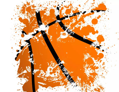 Basketball Splatter 8X6 Fleece ( 96 X 72 Inch ) Backdrop