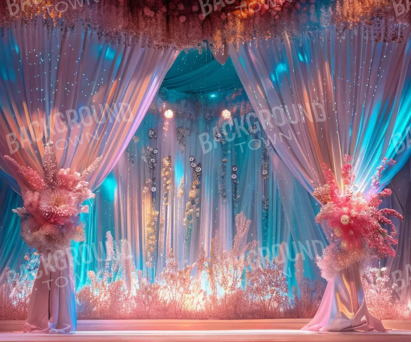 Pink Blue  Backdrop for Photography