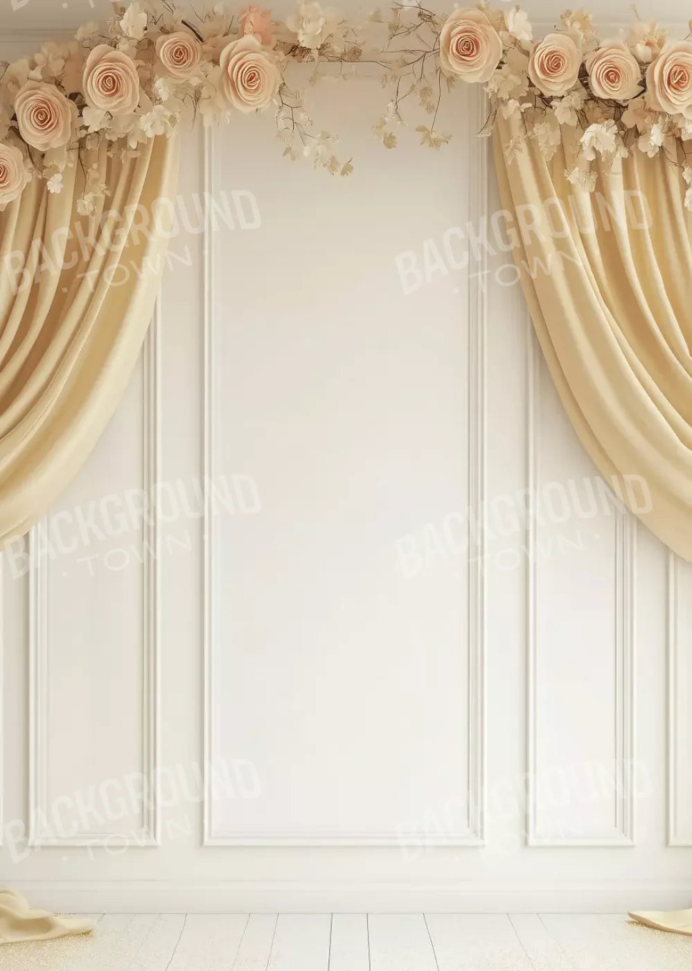 Beige Floral Arch Wall 5’x7’ UltraCloth (60 x 84 inch) Backdrop