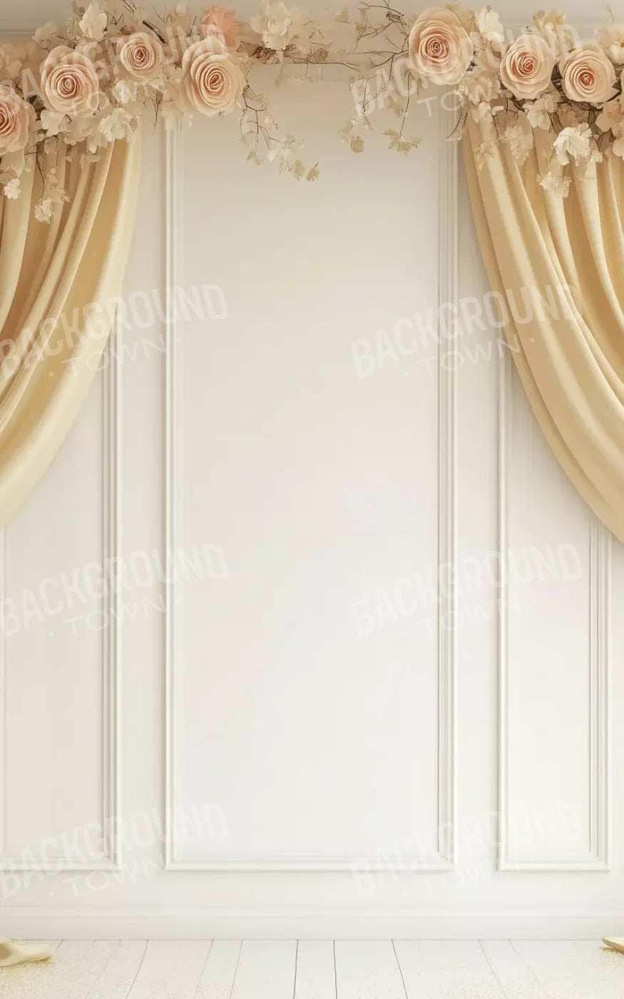 Beige Floral Arch Wall 5’x8’ UltraCloth (60 x 96 inch) Backdrop