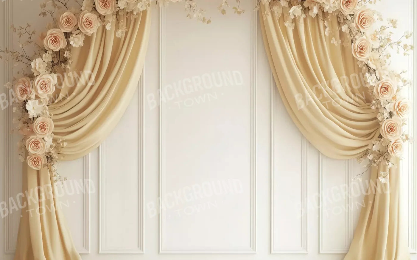 Beige Floral Arch Wall 8’x5’ UltraCloth (96 x 60 inch) Backdrop