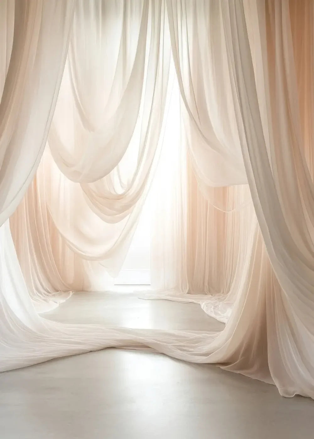 Beige Sheer Drapery 5’x7’ UltraCloth (60 x 84 inch) Backdrop