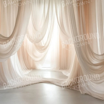 Beige Sheer Drapery 8’x8’ Fleece (96 x 96 inch) Backdrop