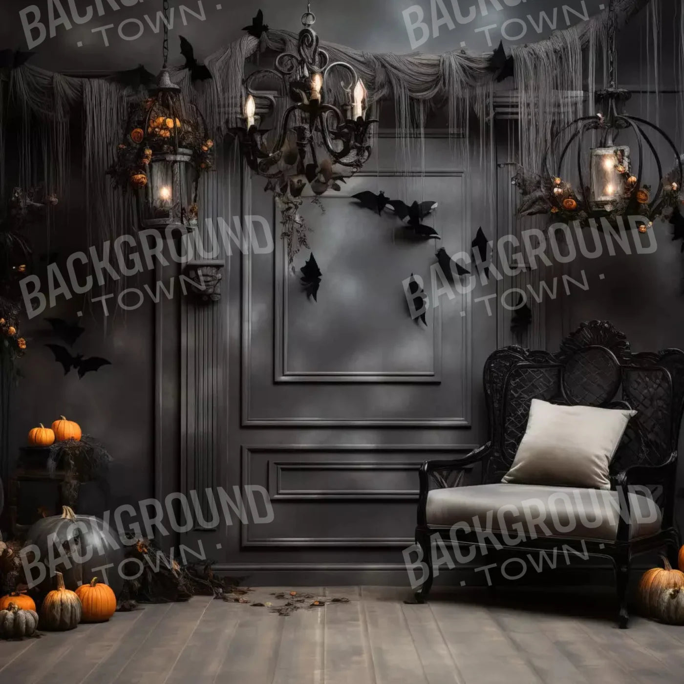 Bewitched With Bats 8X8 Fleece ( 96 X Inch ) Backdrop