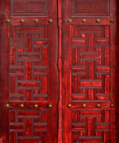 Red Steel and Metal Backdrop for Photography