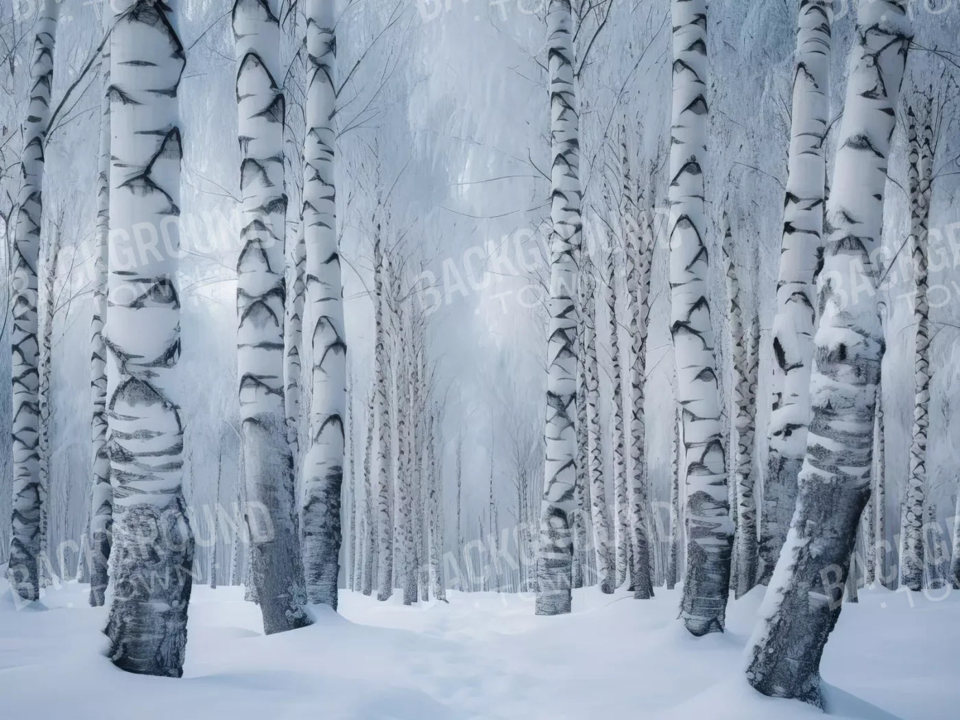 Birch Snow Ii 8’X6’ Fleece (96 X 72 Inch) Backdrop