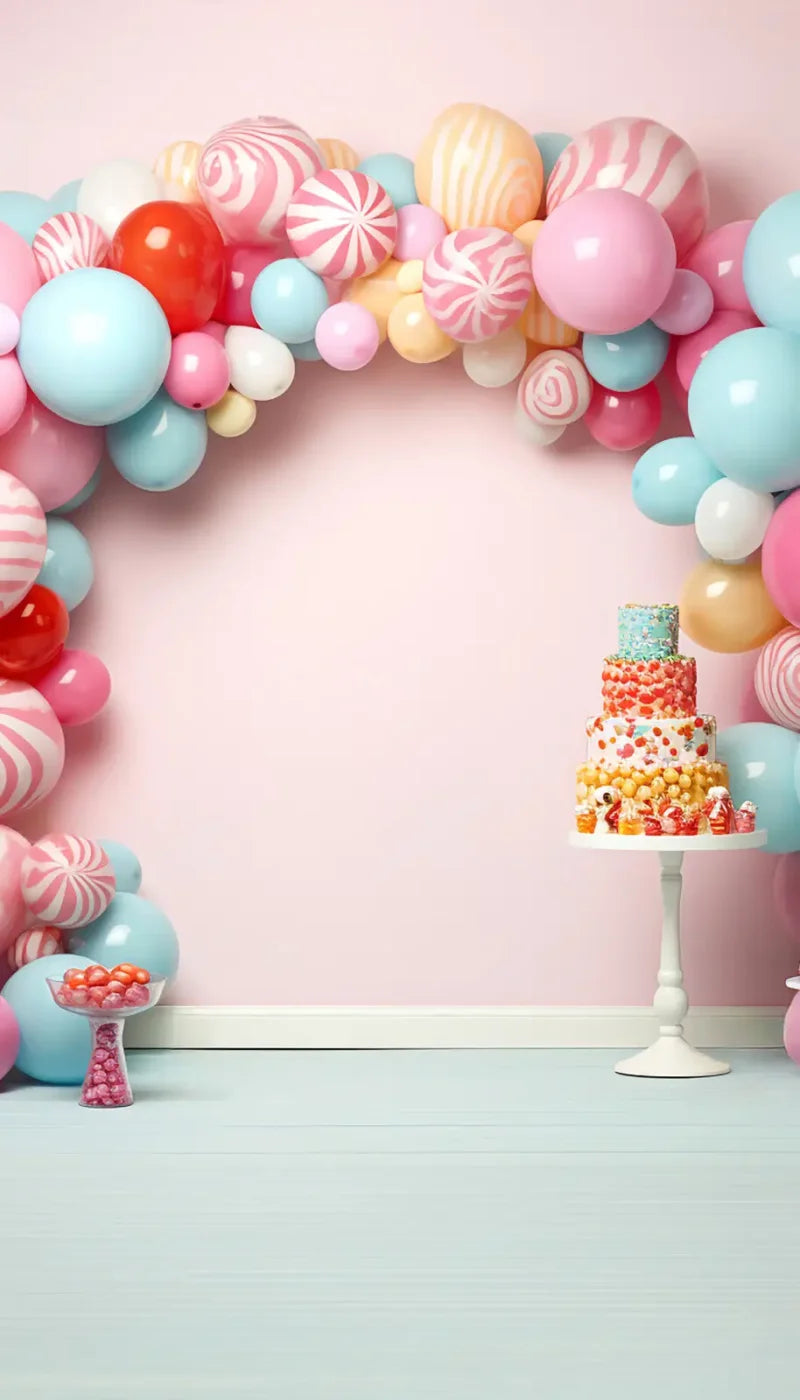 Birthday Swirl Balloon Arch Backdrop