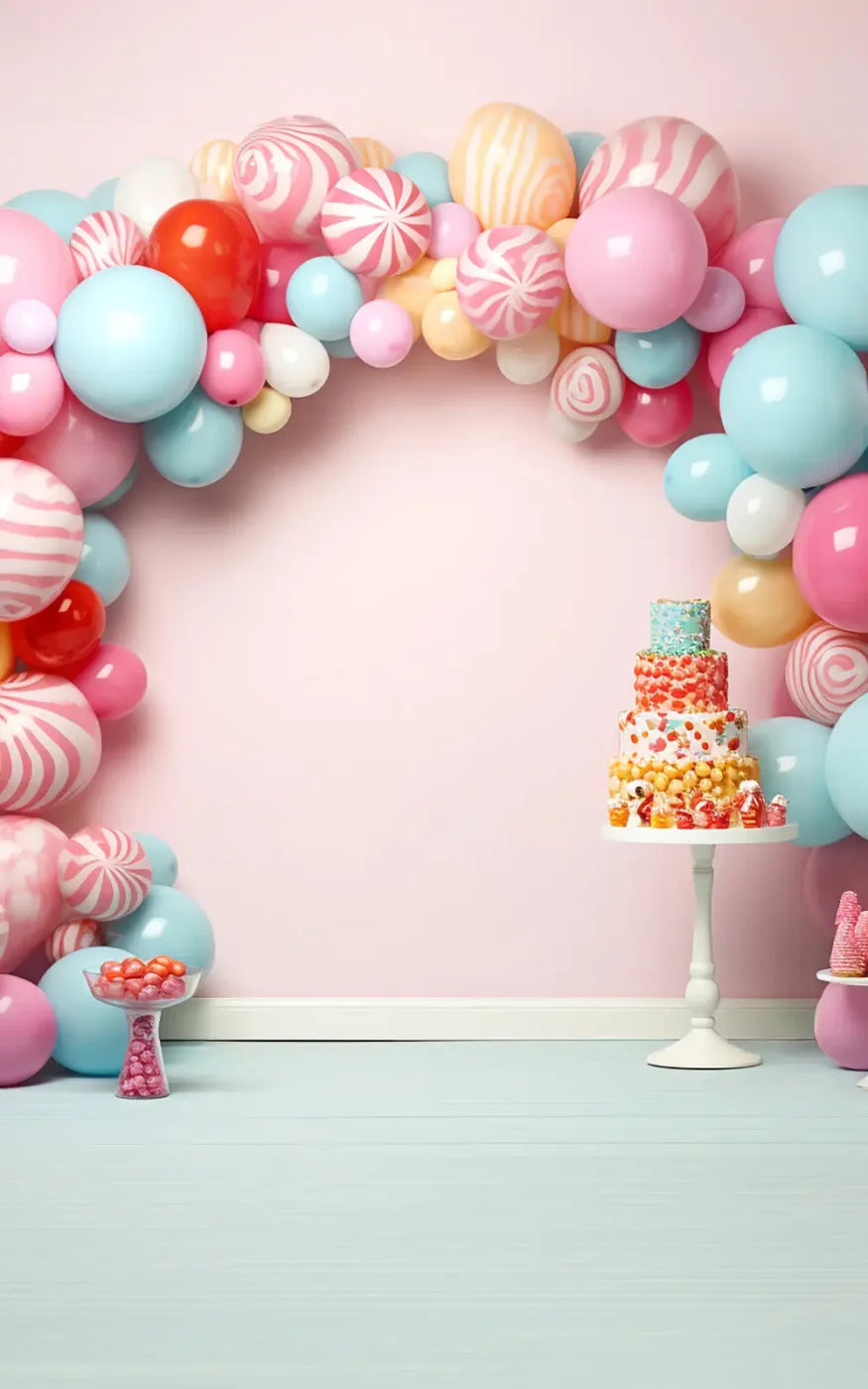 Birthday Swirl Balloon Arch Backdrop