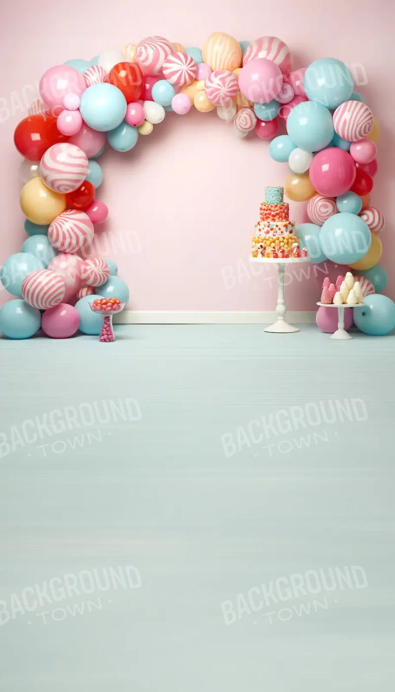 Birthday Swirl Balloon Arch Sweep 8’x14’ UltraCloth for Westcott X Drop Pro (96 x 168 inch) Backdrop