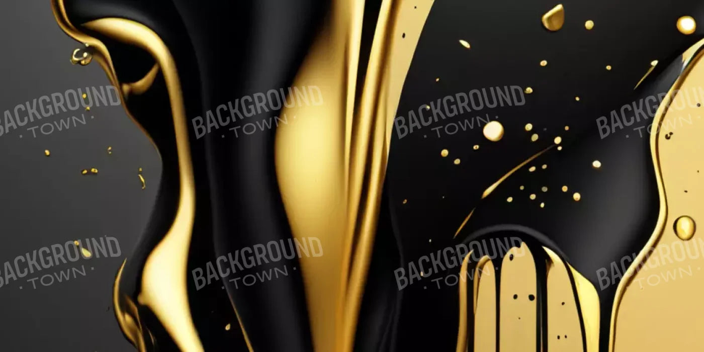 Black And Gold Paint 16’X8’ Ultracloth (192 X 96 Inch) Backdrop