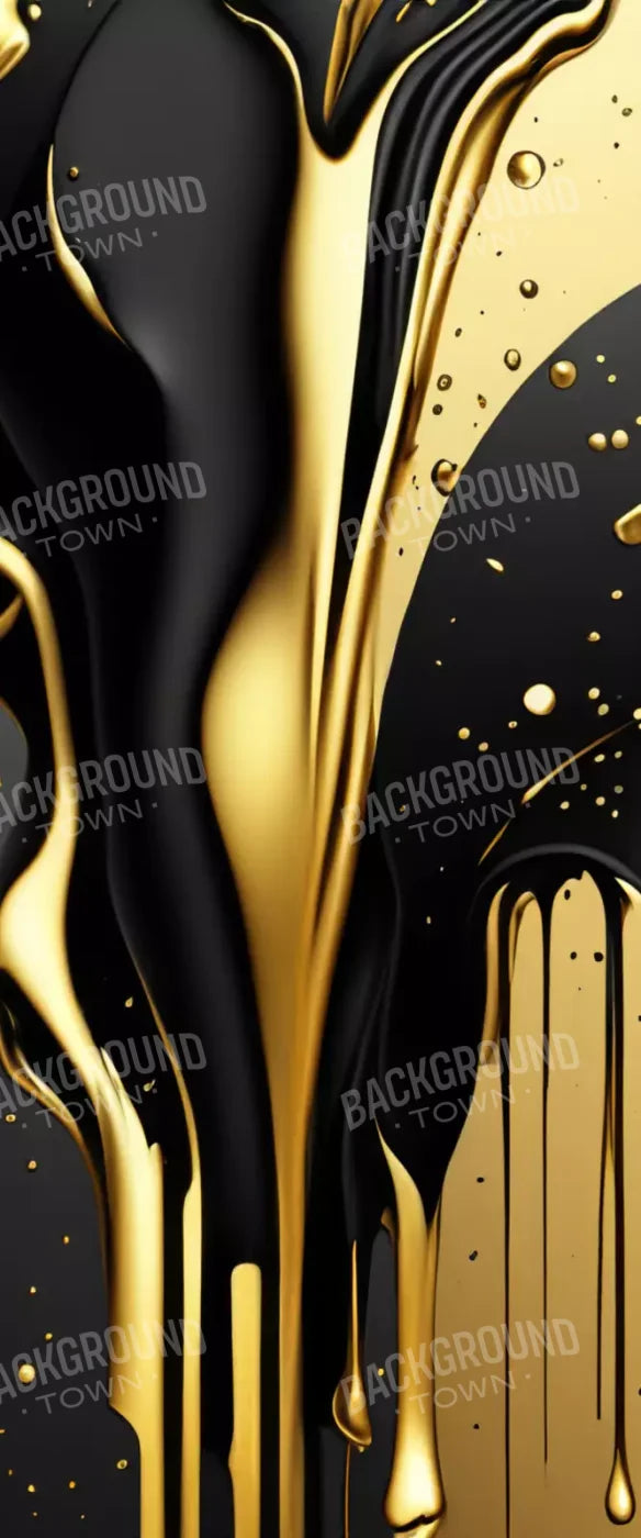 Black And Gold Paint 5’X12’ Ultracloth For Westcott X - Drop (60 X 144 Inch) Backdrop