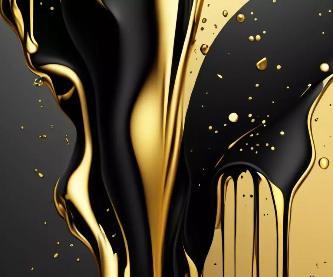 Black And Gold Paint 5’X4’2 Fleece (60 X 50 Inch) Backdrop