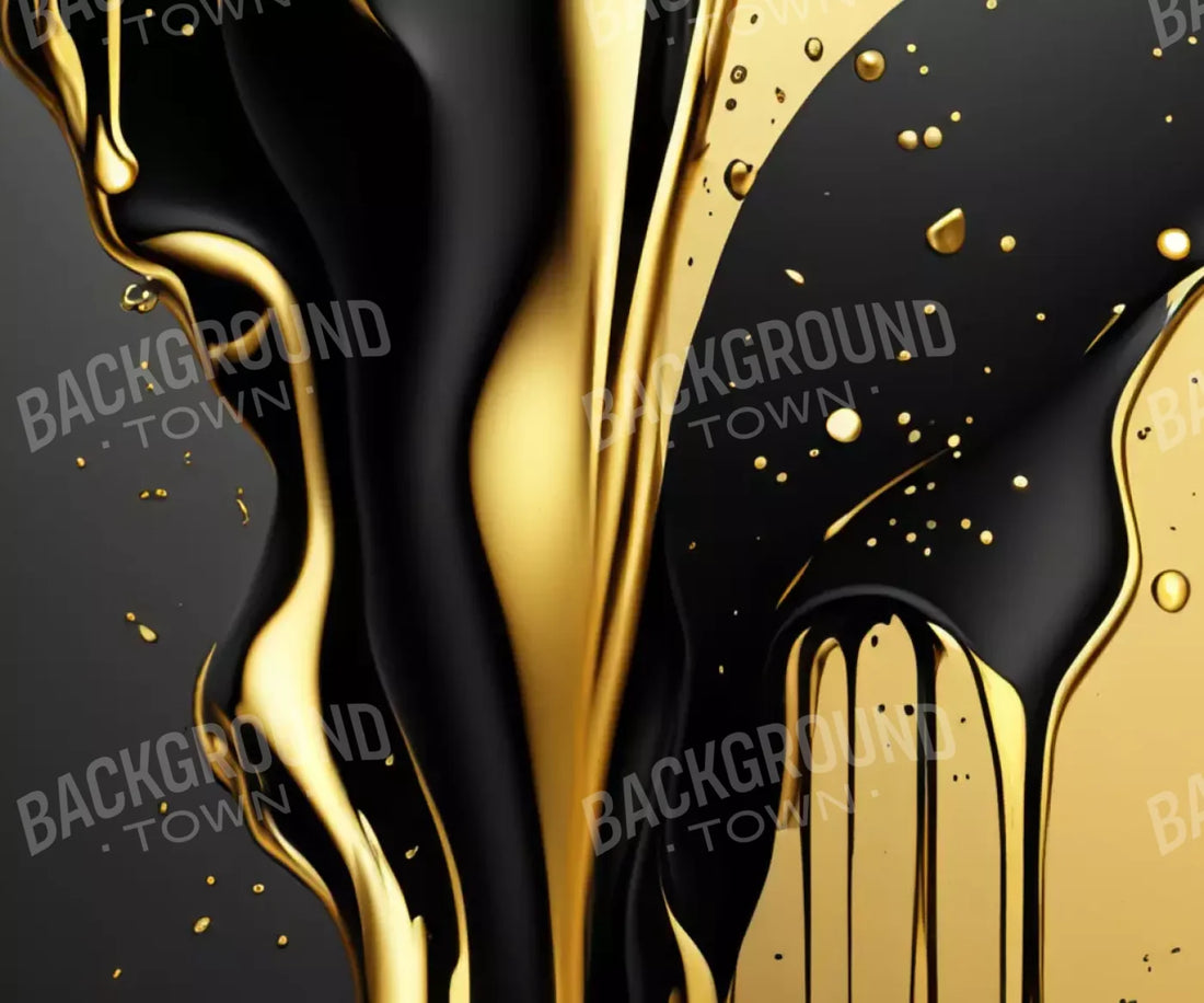 Black And Gold Paint 5’X4’2 Fleece (60 X 50 Inch) Backdrop