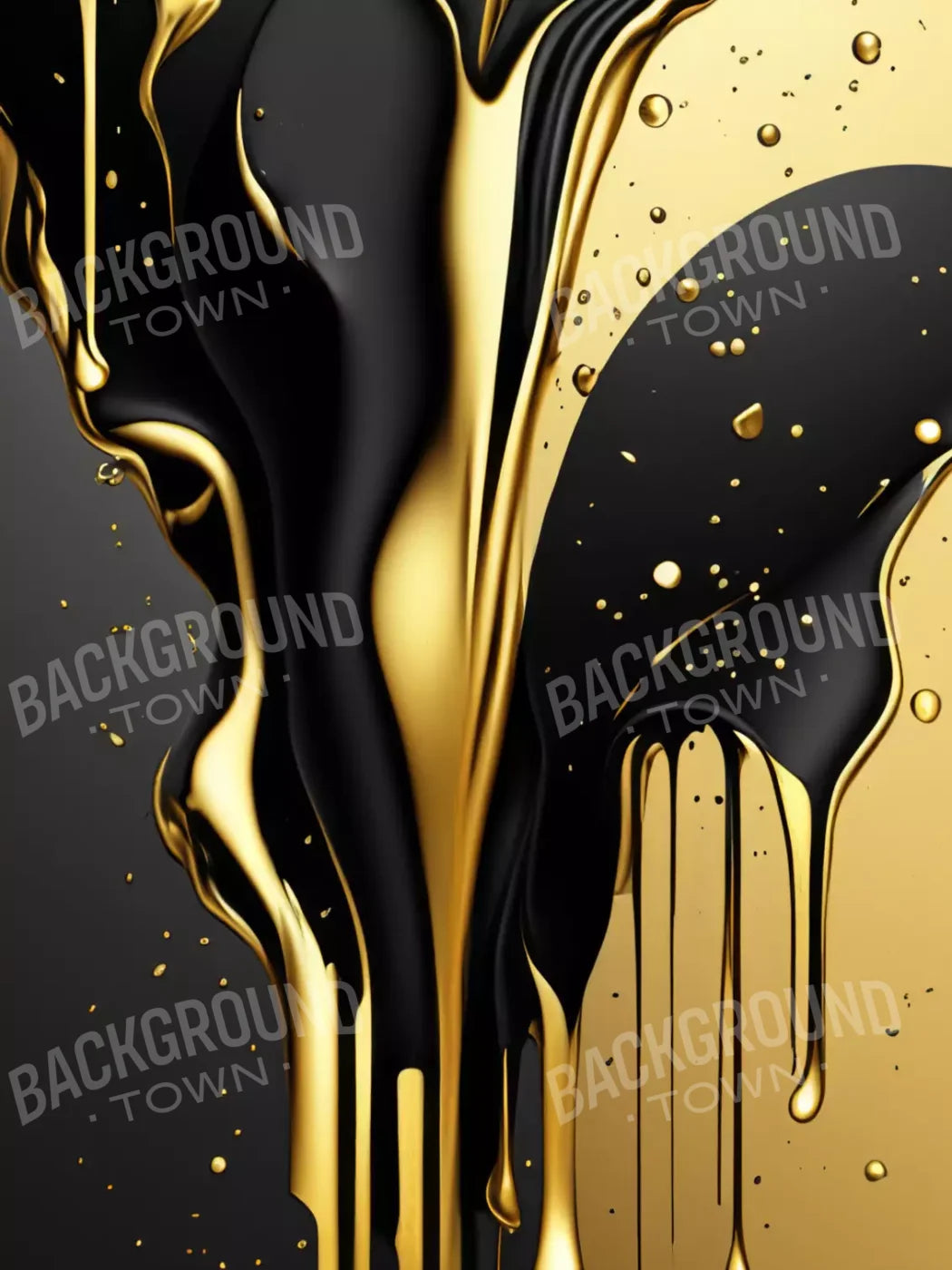 Black And Gold Paint 5’X6’8 Fleece (60 X 80 Inch) Backdrop