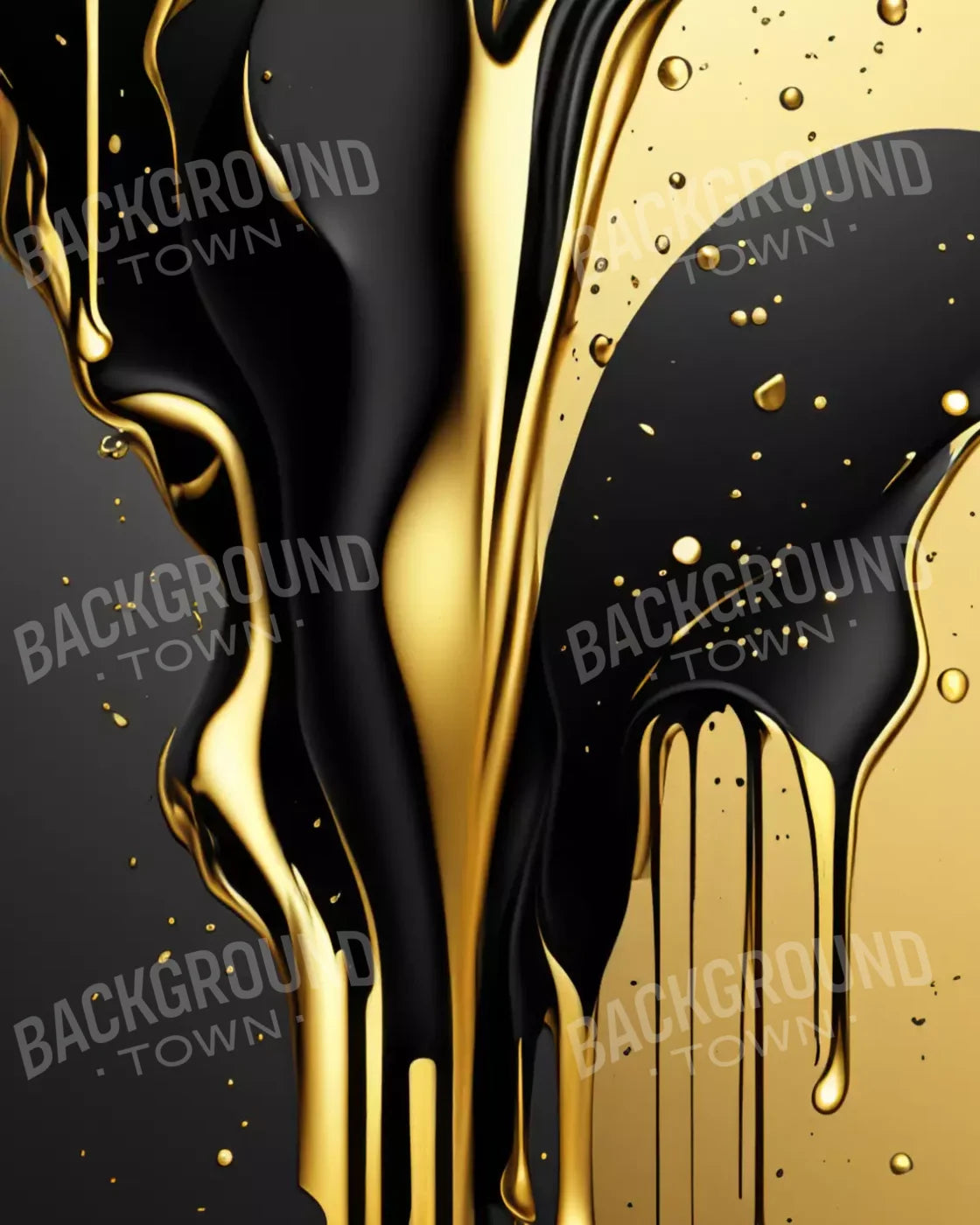 Black And Gold Paint 8’X10’ Fleece (96 X 120 Inch) Backdrop