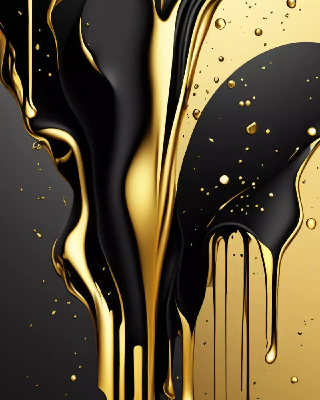 Black And Gold Paint 8’X10’ Fleece (96 X 120 Inch) Backdrop