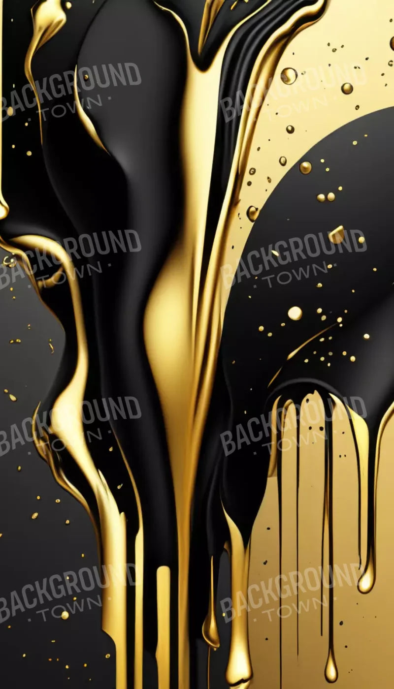 Black And Gold Paint 8’X14’ Ultracloth (96 X 168 Inch) Backdrop