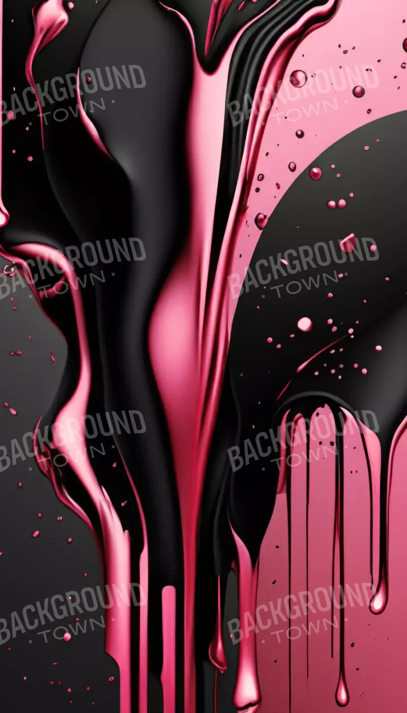 Black And Pink Paint 8’X14’ Ultracloth (96 X 168 Inch) Backdrop