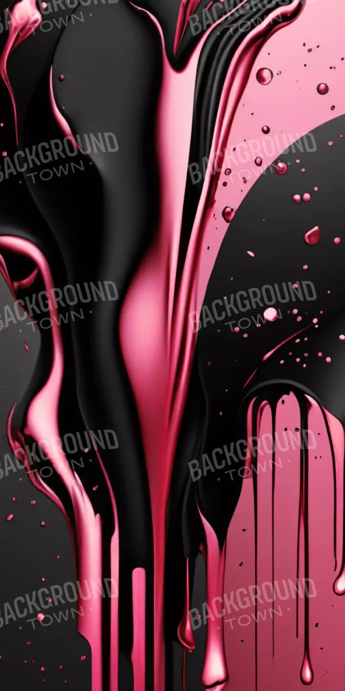 Black And Pink Paint 8’X16’ Ultracloth (96 X 192 Inch) Backdrop