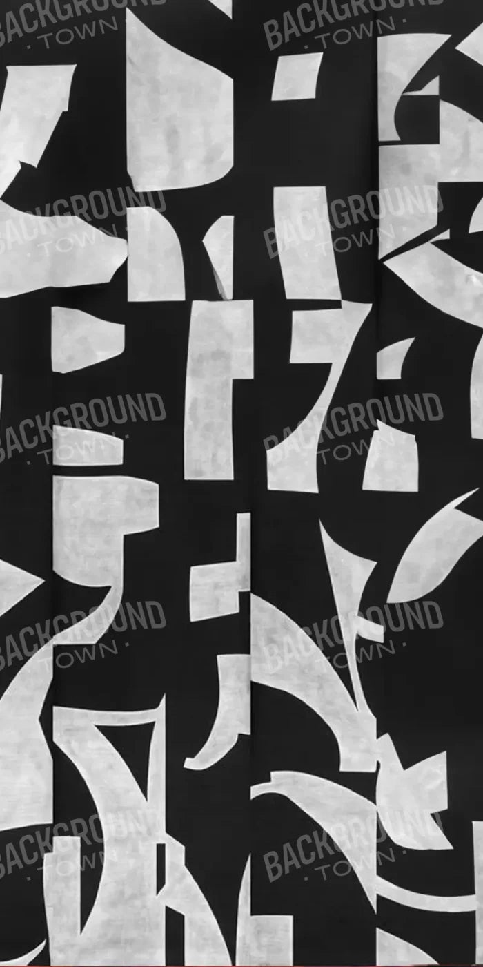 Black And White Abstract 10’X20’ Ultracloth (120 X 240 Inch) Backdrop