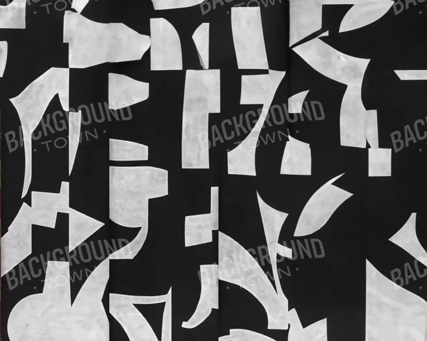Black And White Abstract 10’X8’ Fleece (120 X 96 Inch) Backdrop