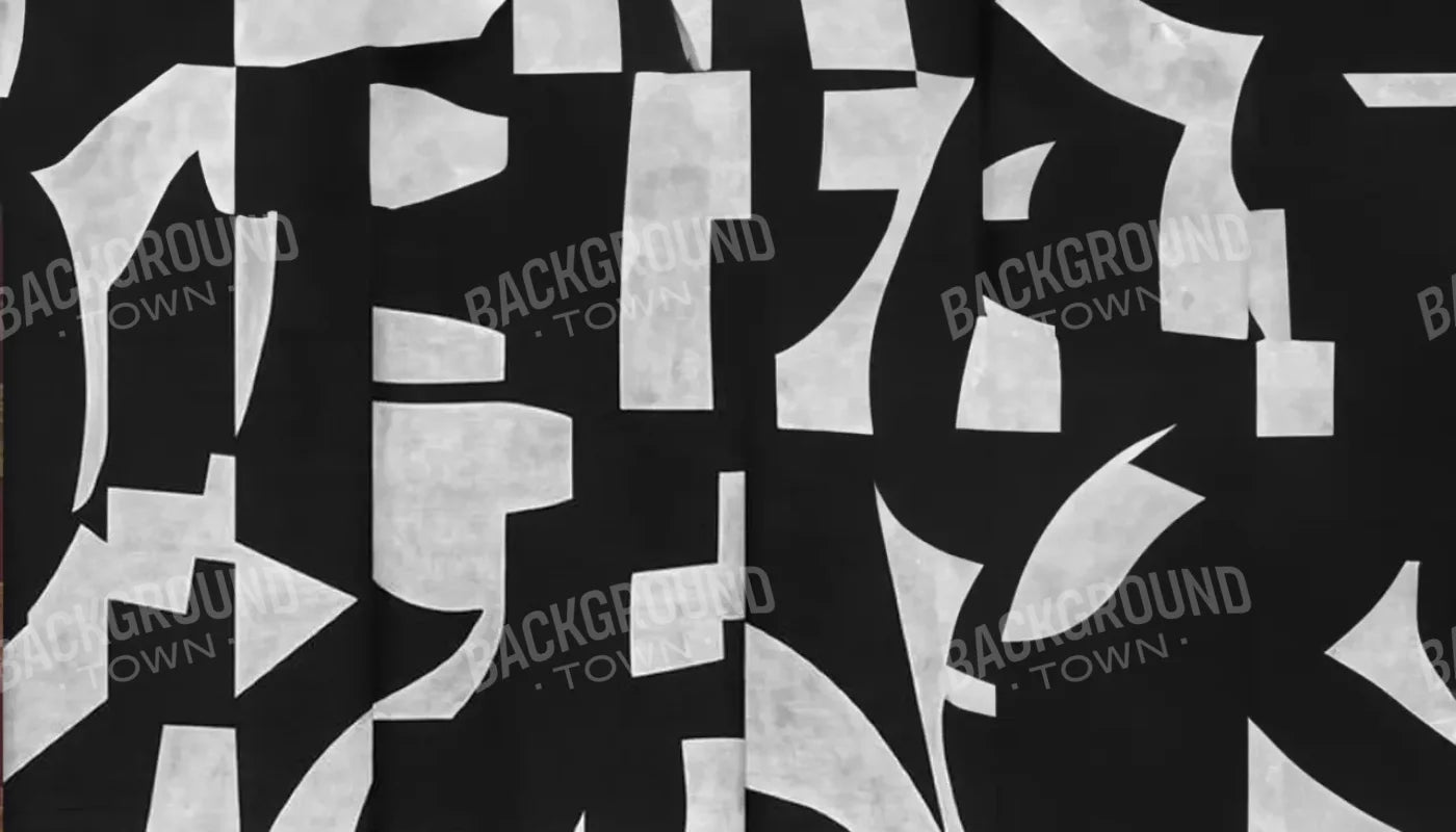 Black And White Abstract 14’X8’ Ultracloth (168 X 96 Inch) Backdrop