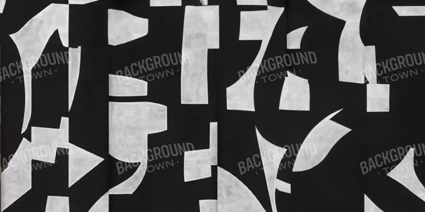Black And White Abstract 16’X8’ Ultracloth (192 X 96 Inch) Backdrop