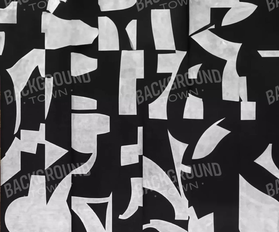 Black And White Abstract 5’X4’2 Fleece (60 X 50 Inch) Backdrop