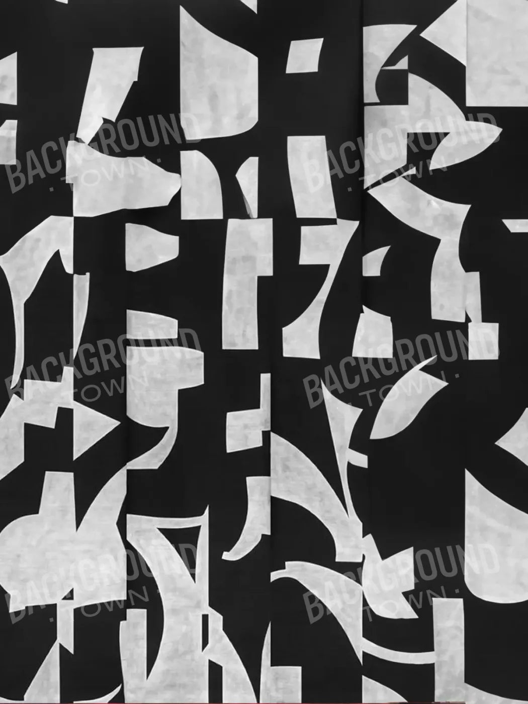 Black And White Abstract 5’X6’8 Fleece (60 X 80 Inch) Backdrop