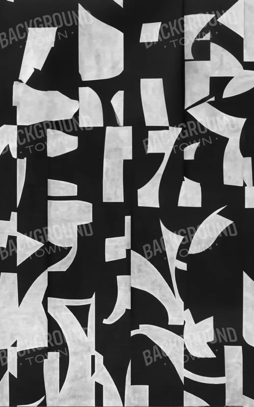 Black And White Abstract 5’X8’ Ultracloth (60 X 96 Inch) Backdrop