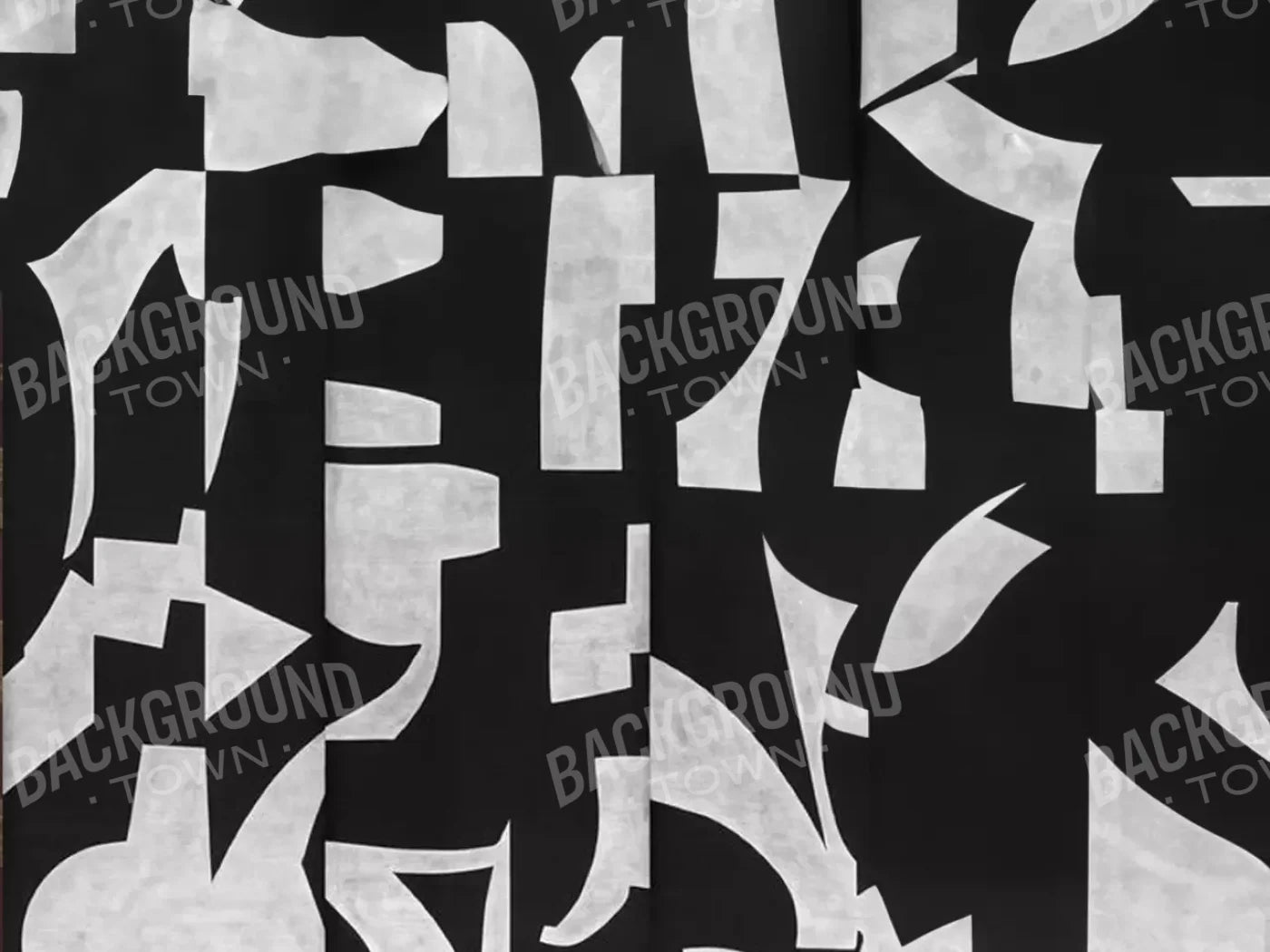Black And White Abstract 6’8X5’ Fleece (80 X 60 Inch) Backdrop