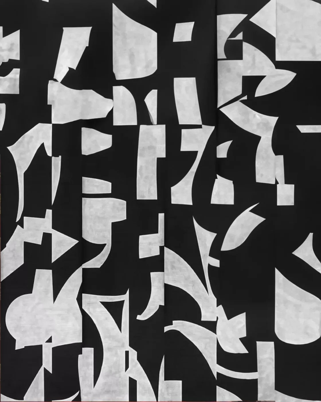 Black And White Abstract 8’X10’ Fleece (96 X 120 Inch) Backdrop