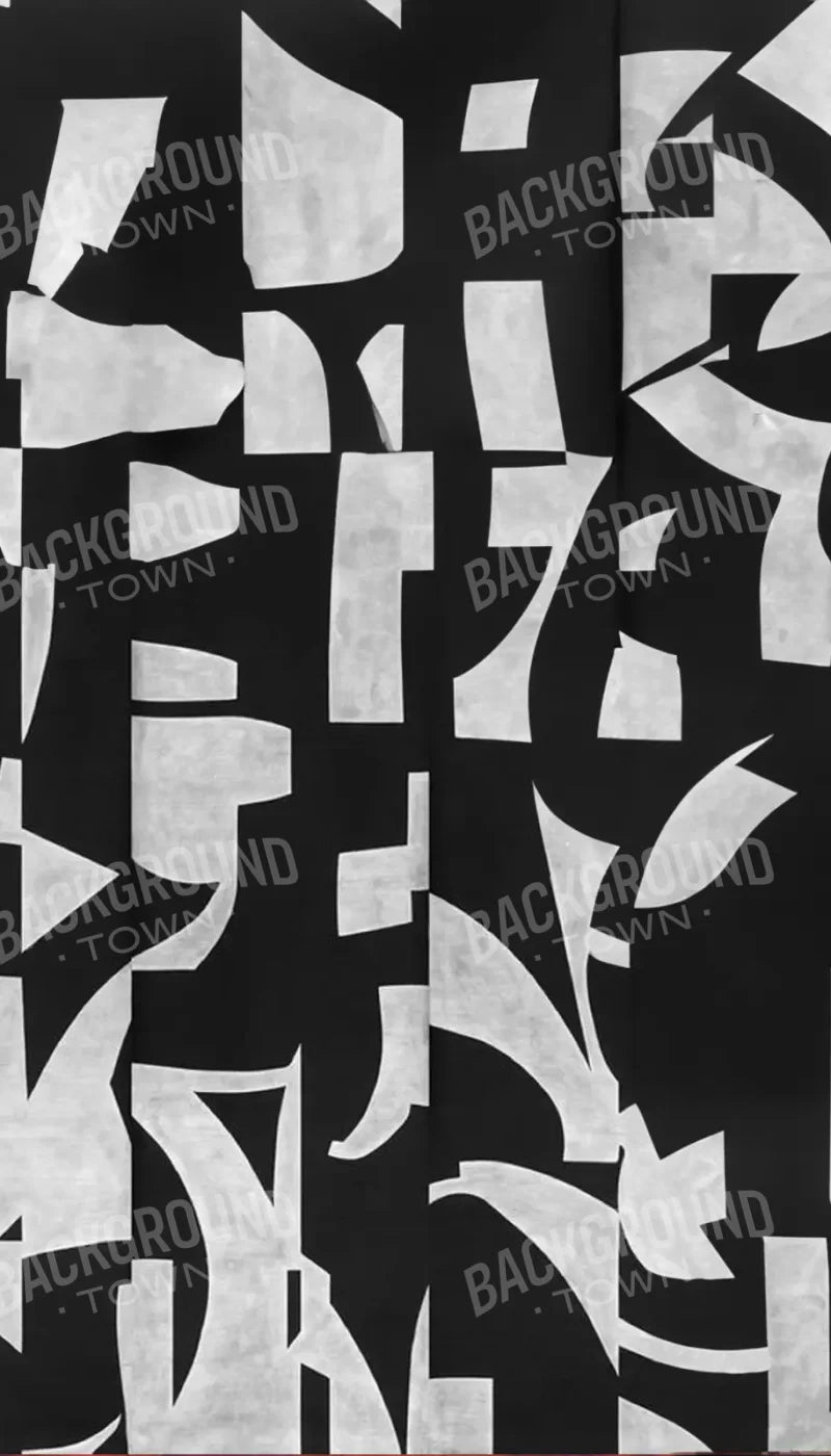 Black And White Abstract 8’X14’ Ultracloth (96 X 168 Inch) Backdrop