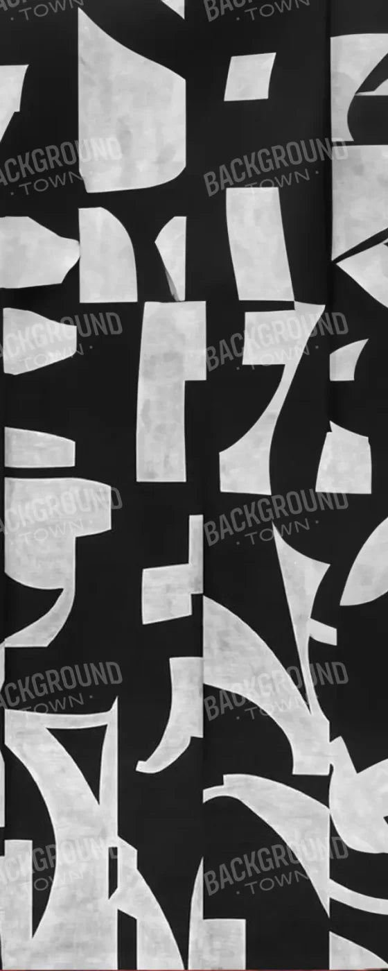 Black And White Abstract 8’X20’ Ultracloth (96 X 240 Inch) Backdrop