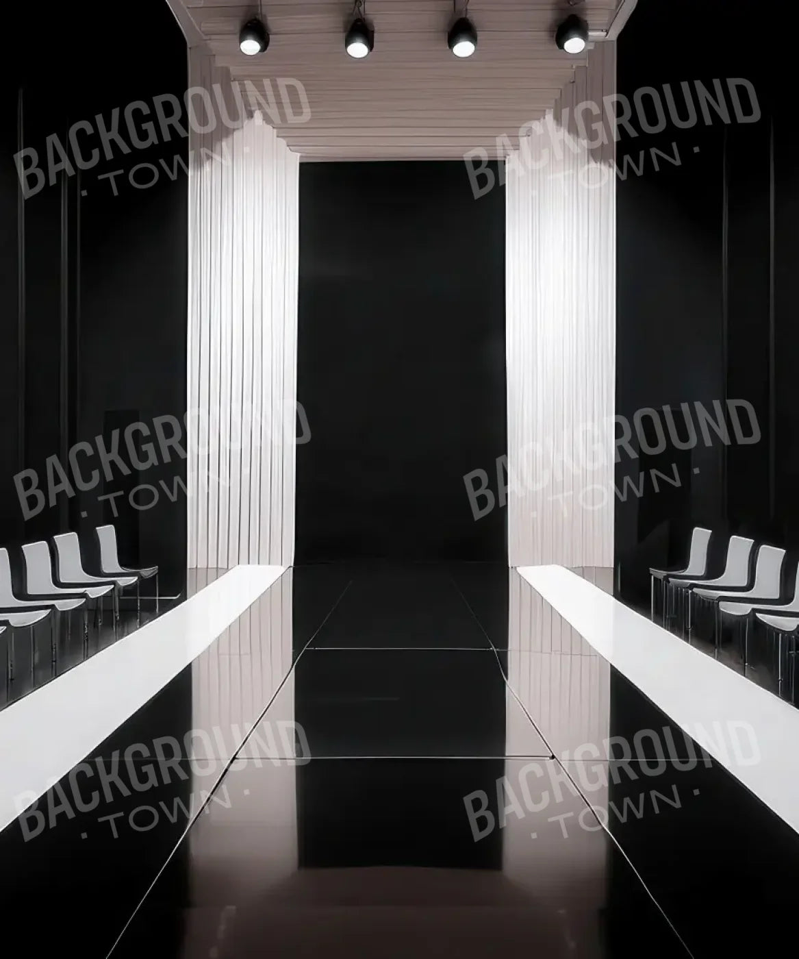 Black And White Catwalk 10’x12’ UltraCloth (120 x 144 inch) Backdrop