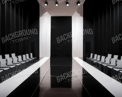 Black And White Catwalk 10’x8’ Fleece (120 x 96 inch) Backdrop