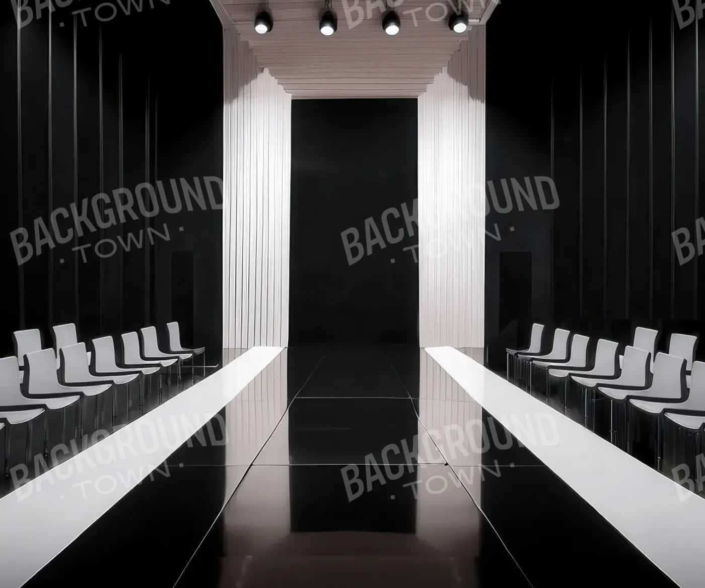 Black And White Catwalk 12’x10’ UltraCloth (144 x 120 inch) Backdrop