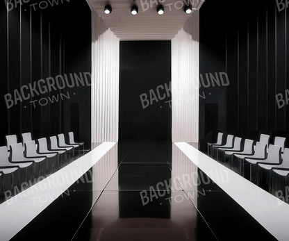 Black And White Catwalk 12’x10’ UltraCloth (144 x 120 inch) Backdrop