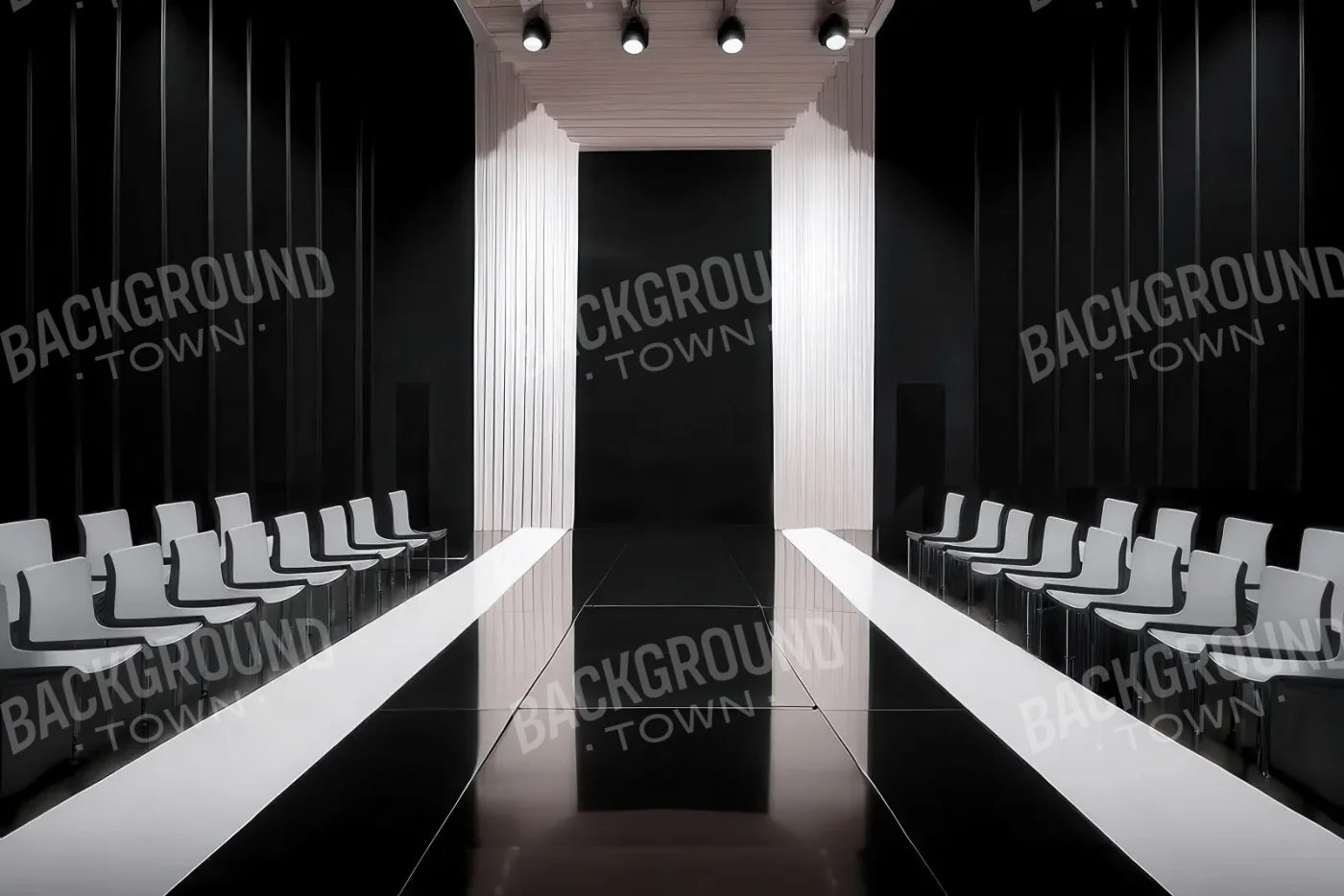 Black And White Catwalk 12’x8’ UltraCloth (144 x 96 inch) Backdrop