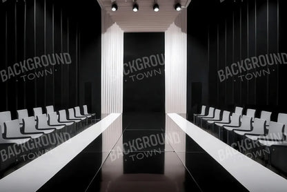 Black And White Catwalk 12’x8’ UltraCloth (144 x 96 inch) Backdrop