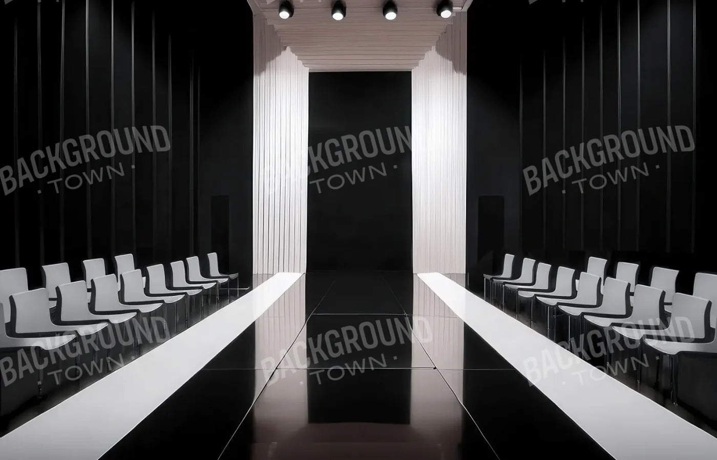 Black And White Catwalk 14’x9’ UltraCloth (168 x 108 inch) Backdrop