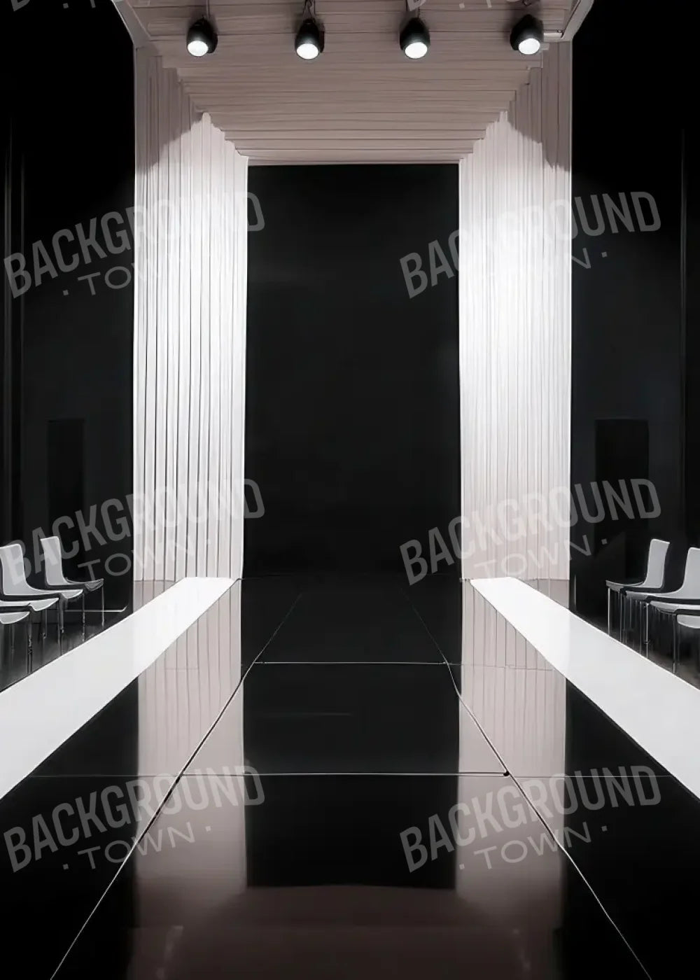 Black And White Catwalk 5’x7’ UltraCloth (60 x 84 inch) Backdrop