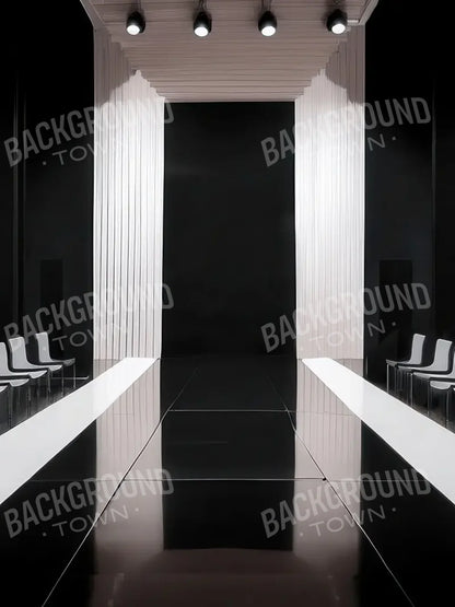 Black And White Catwalk 6’x8’ Fleece (72 x 96 inch) Backdrop