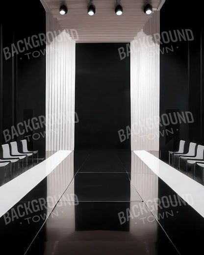 Black And White Catwalk 8’x10’ Fleece (96 x 120 inch) Backdrop