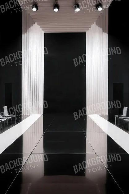 Black And White Catwalk 8’x12’ UltraCloth (96 x 144 inch) Backdrop