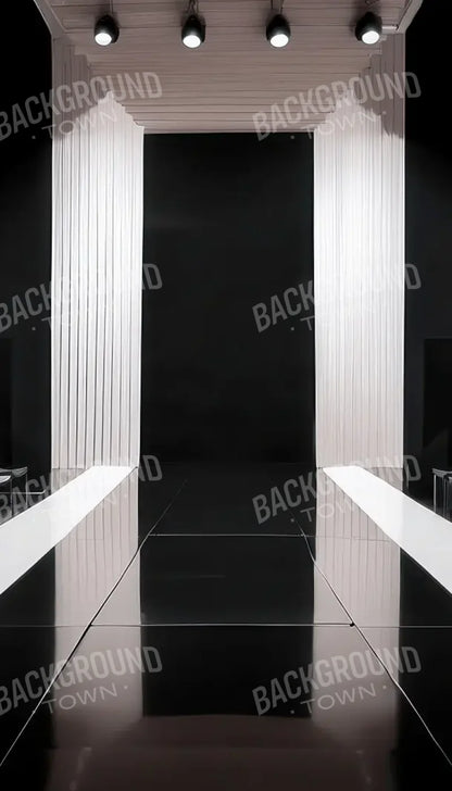 Black And White Catwalk 8’x14’ UltraCloth (96 x 168 inch) Backdrop